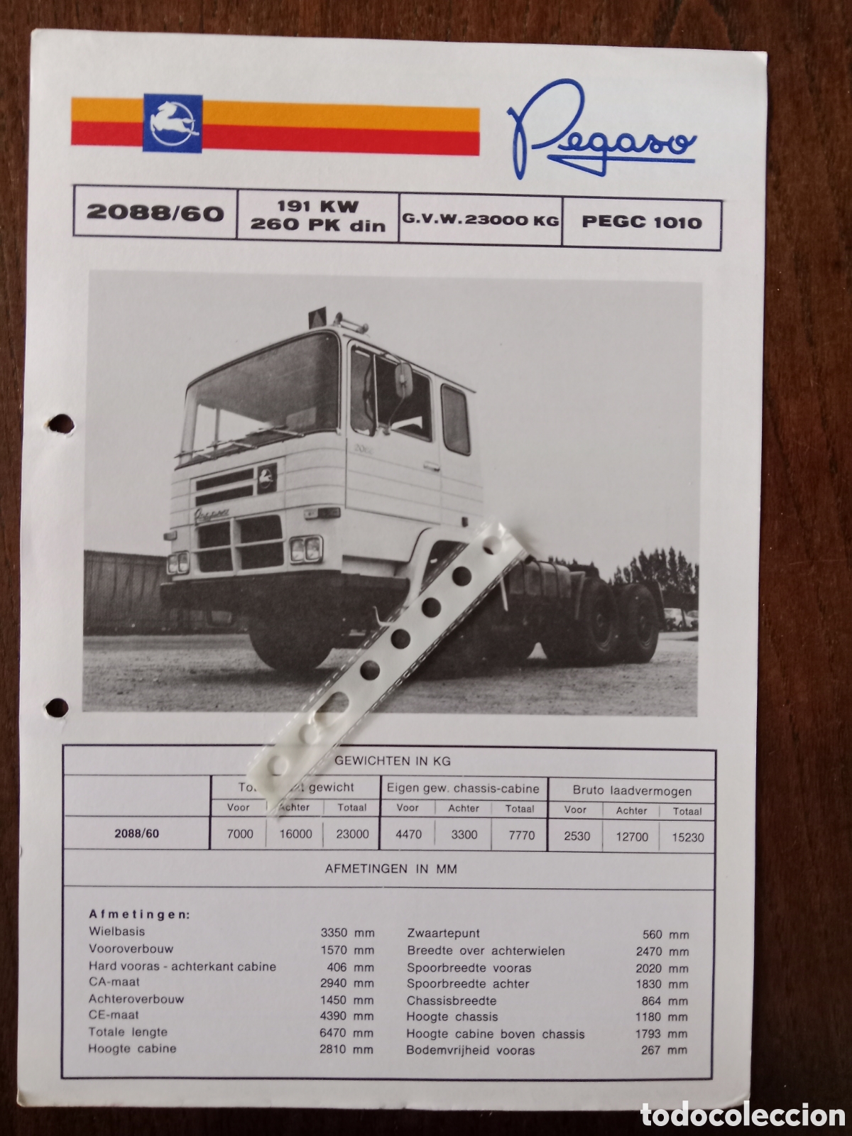 Coches y Motocicletas: Ficha t&eacute;cnica cami&oacute;n Pegaso 2088 / 60