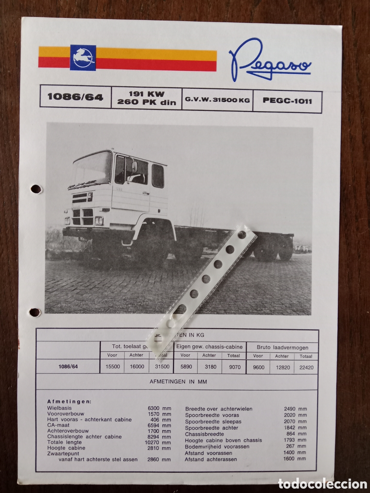 Coches y Motocicletas: Ficha t&eacute;cnica cami&oacute;n Pegaso 1086 / 64