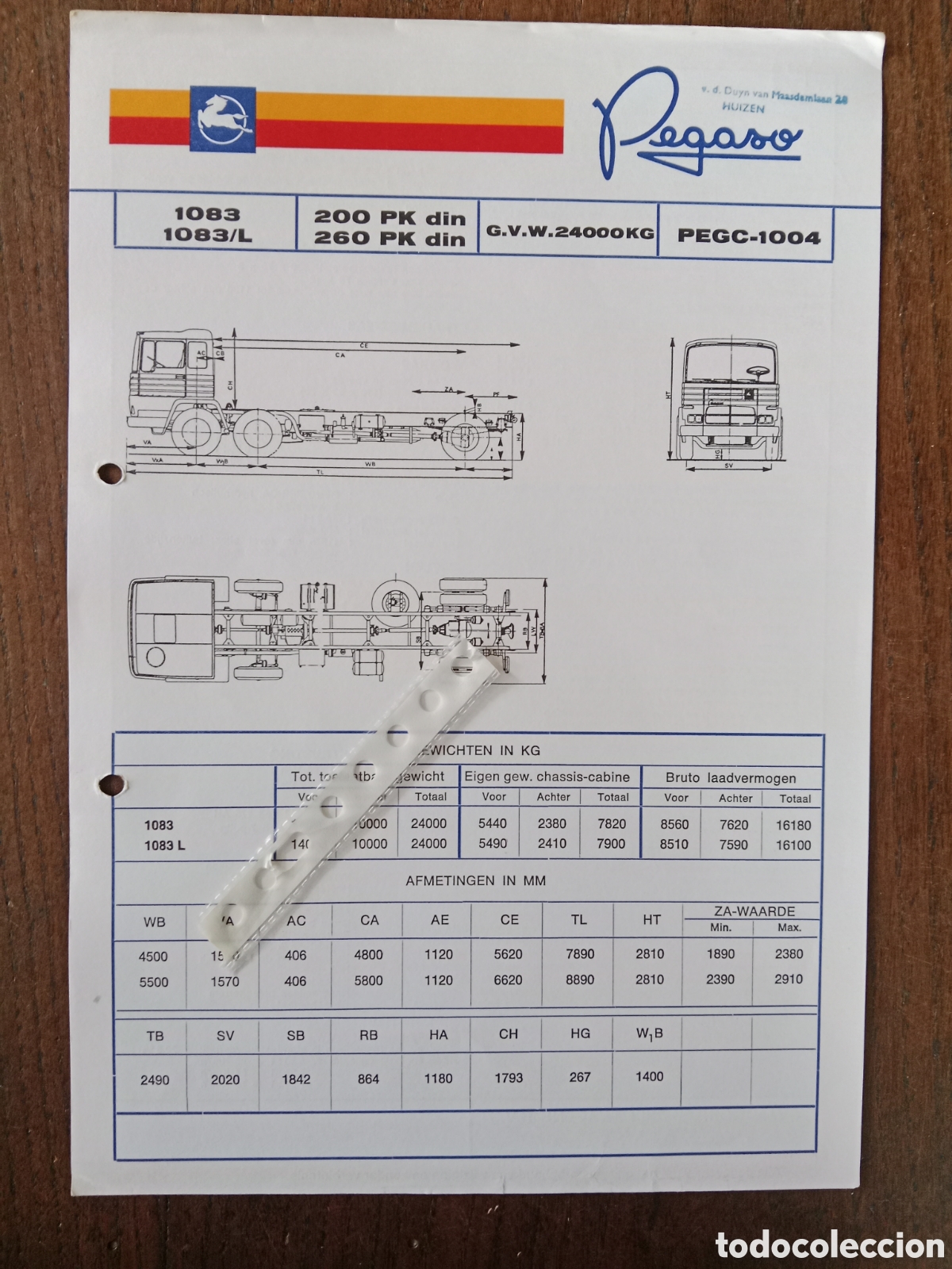 Coches y Motocicletas: Ficha t&eacute;cnica cami&oacute;n Pegaso 1083 1083/L