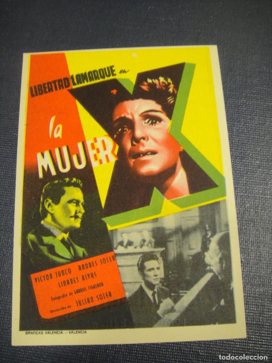 Coches y Motocicletas: la mujer X - folleto de mano - publicidad cine teatro circo