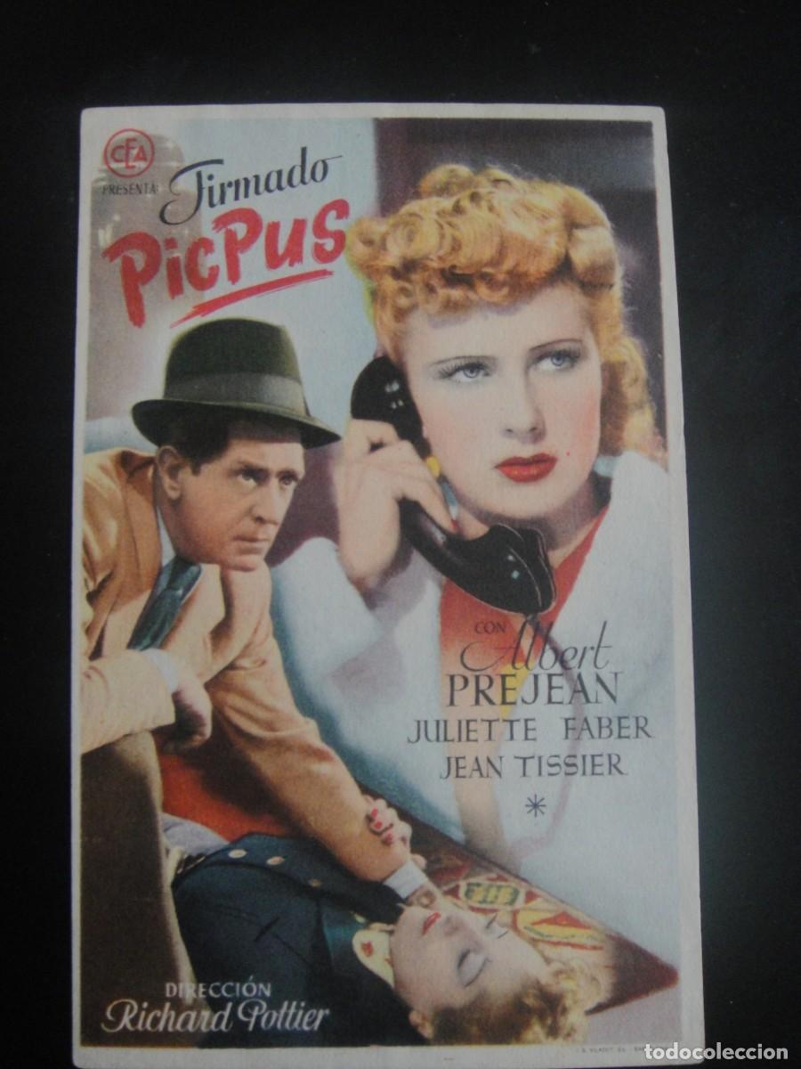 Coches y Motocicletas: firmado picpus - folleto de mano - publicidad cine alhambra , zaragoza