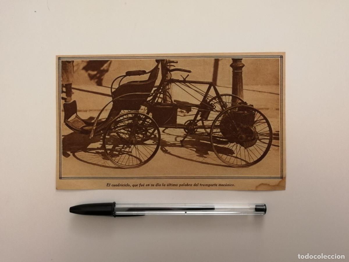 Coches y Motocicletas: ANTIGUO ANUNCIO ENCARTONADO -10*15- CUADRICICLO A&Ntilde;OS 20 - PUBLICIDAD