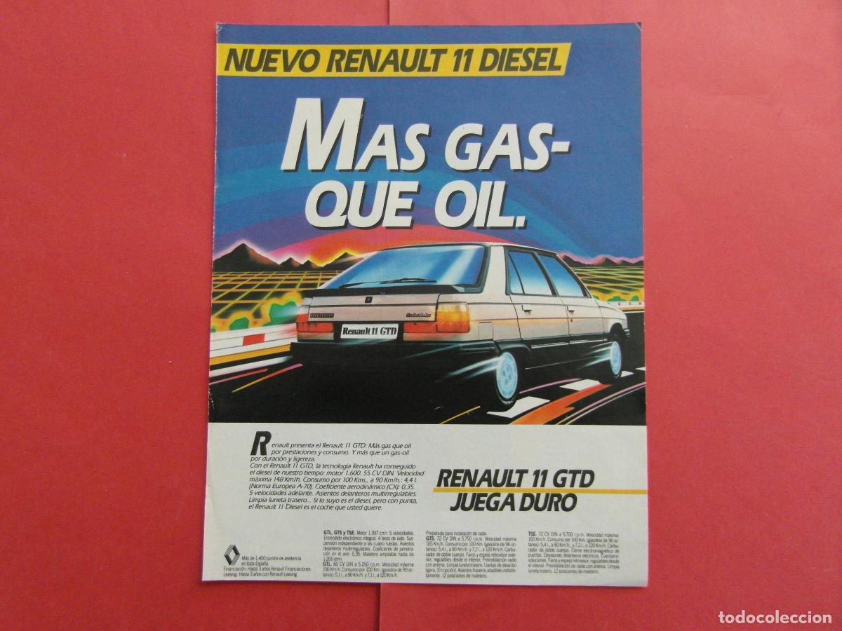 Cars and Motorcycles: PUBLICIDAD 1984 - RENAULT 11 GTD