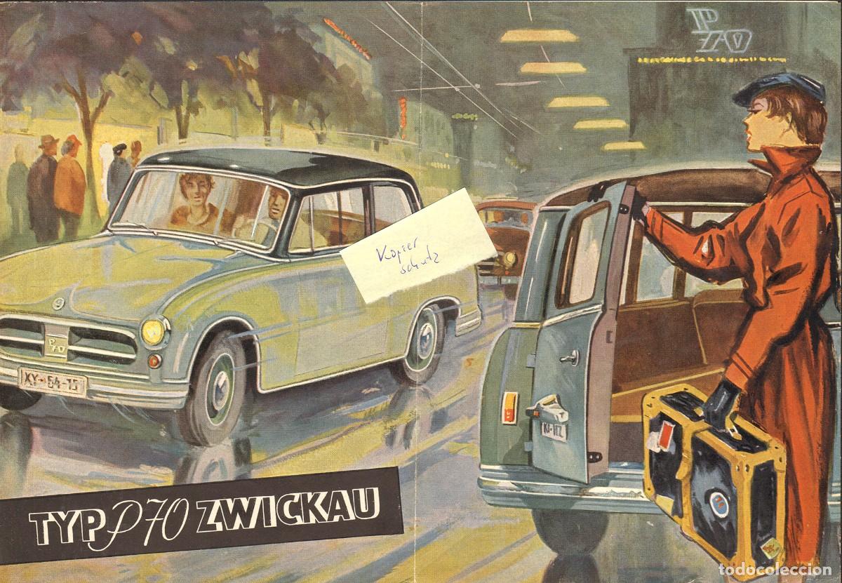 Automobili e Motociclette: AWZ P70 Zwickau (Trabant) folleto original de 1956 4 p&aacute;ginas en alem&aacute;n muy buscado