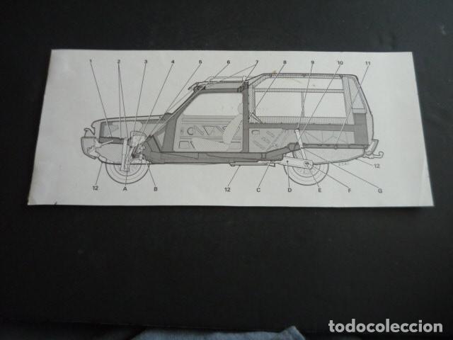 Automobili e Motociclette: AUTOMOVIL MATRA SIMCA RANCHO FICHA TECNICA 29 X 14 CM