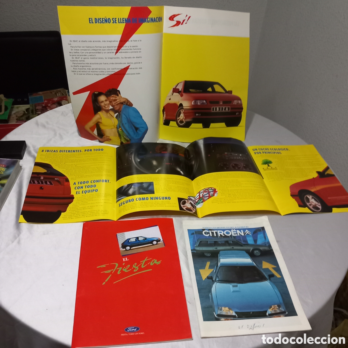 Coches y Motocicletas: 3&times;CATALOGOS SEAT IBIZA GTI/FORD FIESTA/CITROEN(A&Ntilde;OS 80's)CON POSTER GIGANTE SEAT IBIZA(MAS 11 MAPAS)