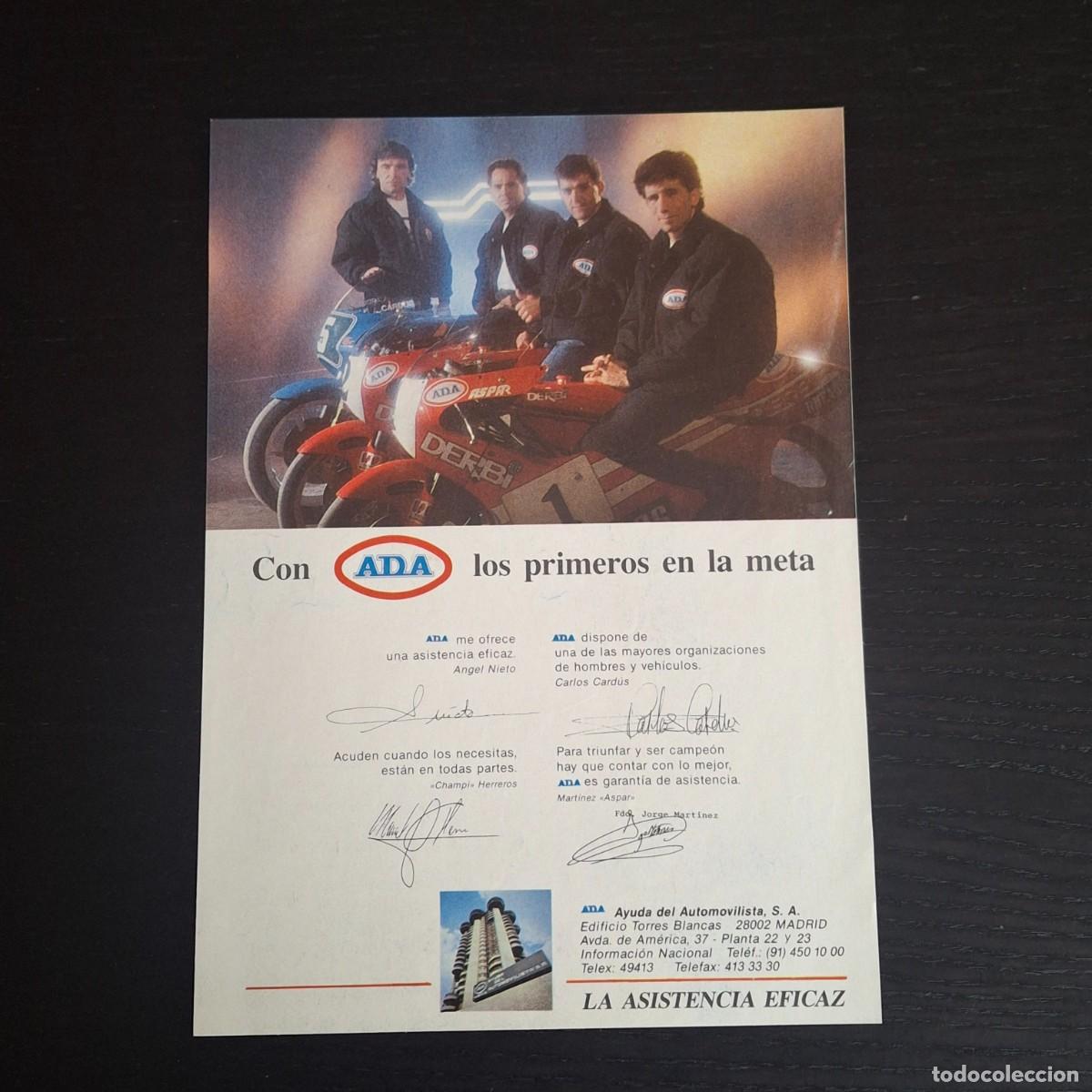 Coches y Motocicletas: 1988 ADA ASISTENCIA CALENDARIO MOTOCICLISMO ANGEL NIETO CARLOS CARDUS CHAMPI HERREROS ASPAR DERBI