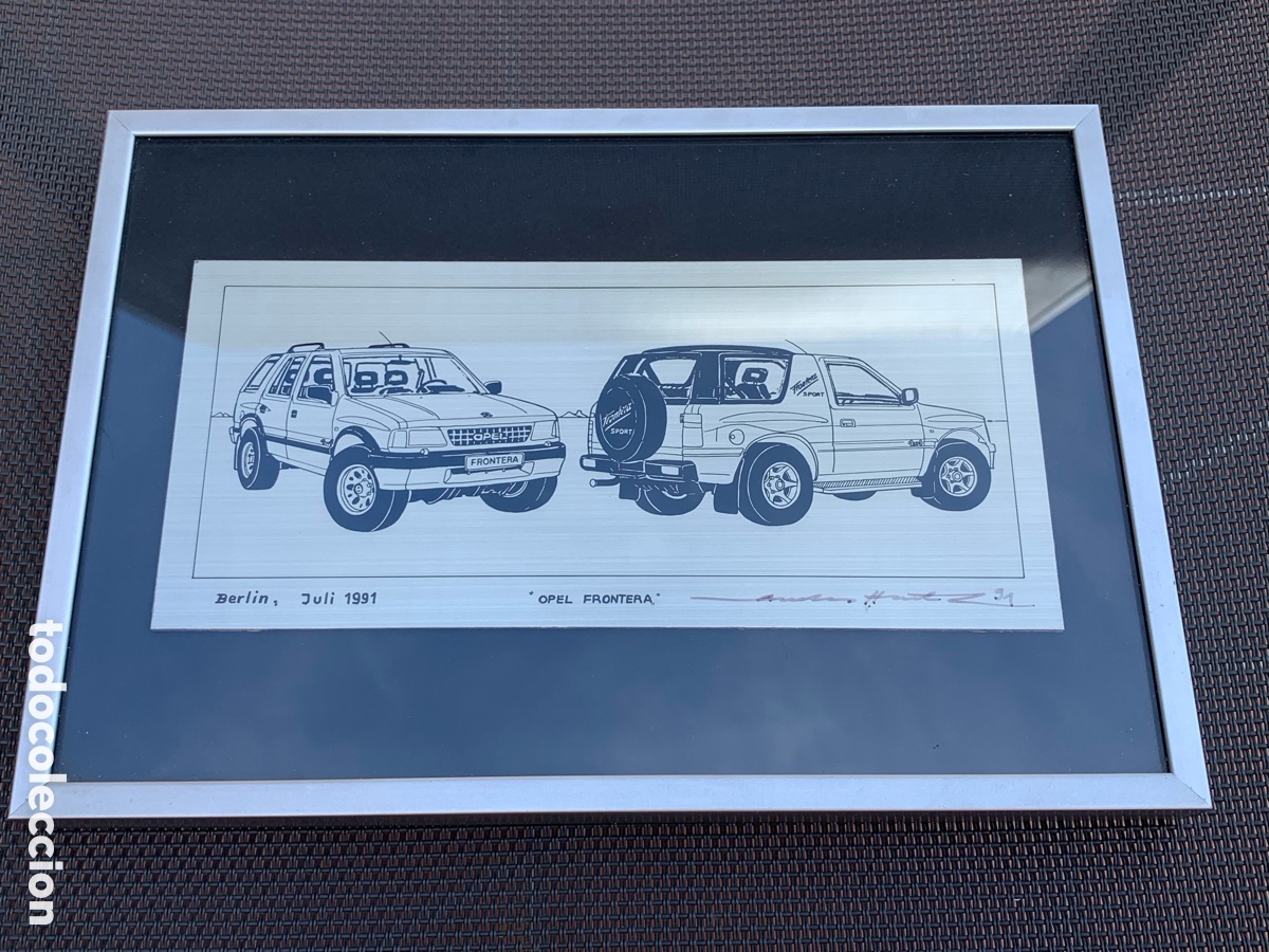 Coches y Motocicletas: Andreas Hentrich Cuadro Arte Gr&aacute;fico Opel Frontera 1991 Firmado de Autor