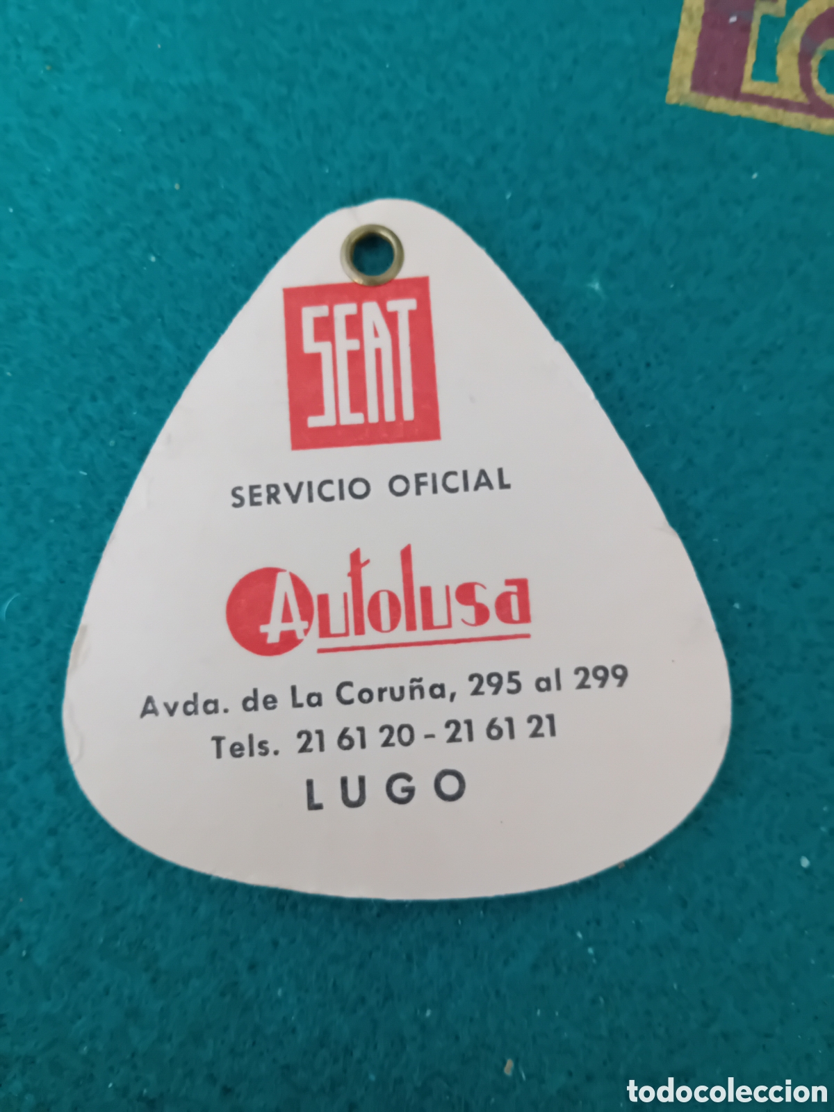 Coches y Motocicletas: Antigua etiqueta. Cambio aceite motor. Autolusa. SEAT.Servicio oficial. 1969