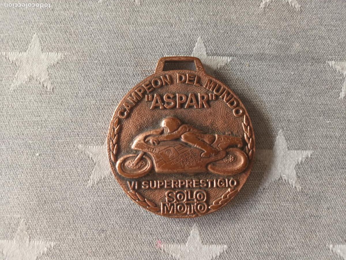 Coches y Motocicletas: MEDALLA ASPAR CAMPEON DEL MUNDO. VI SUPERPRESTIGIO SOLO MOTO. CALAFAT 1986. GRUP RUTA
