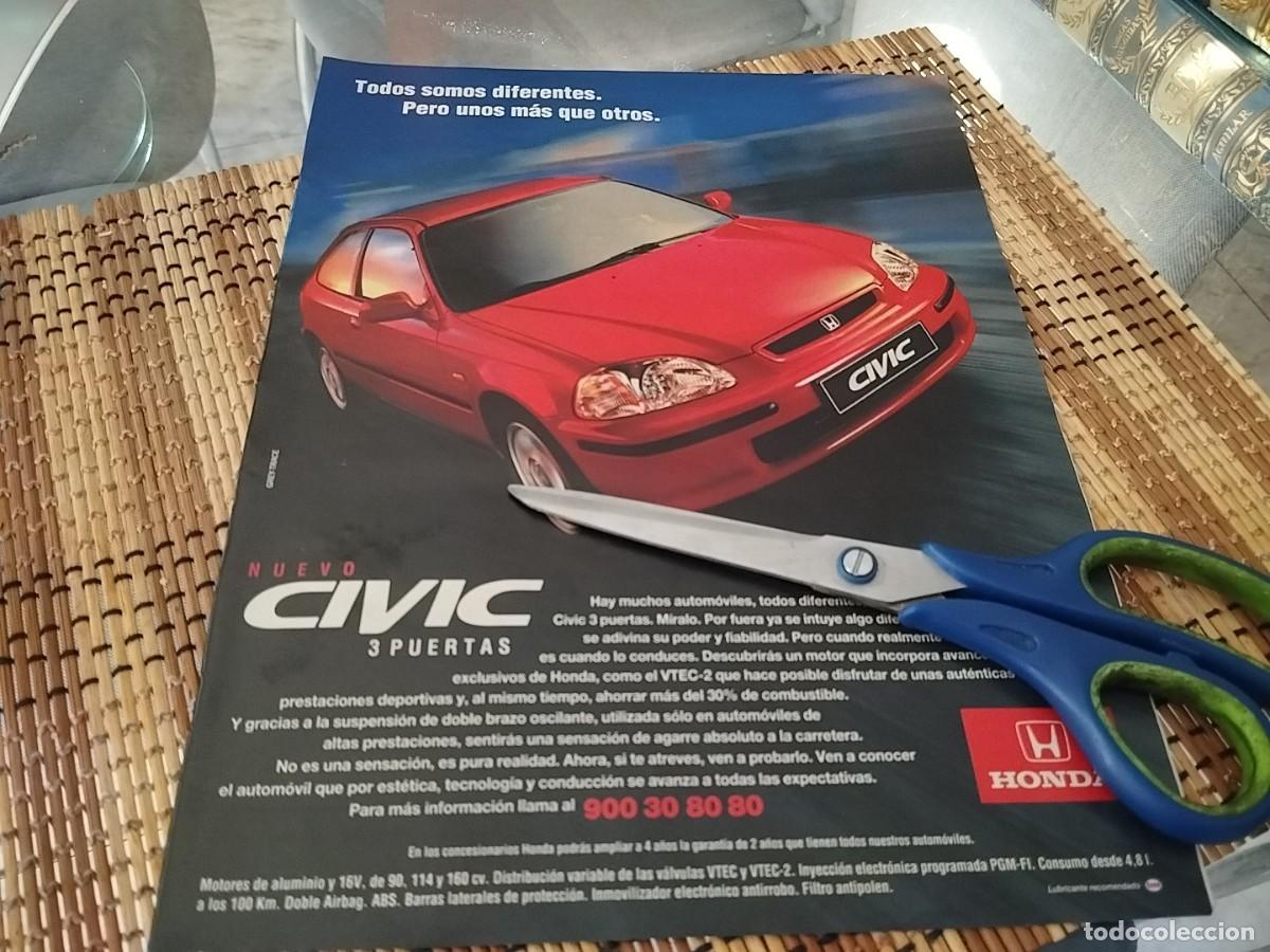 Coches y Motocicletas: COCHE HONDA CIVIC 3 PUERTAS ANUNCIO PUBLICIDAD REVISTA 1995