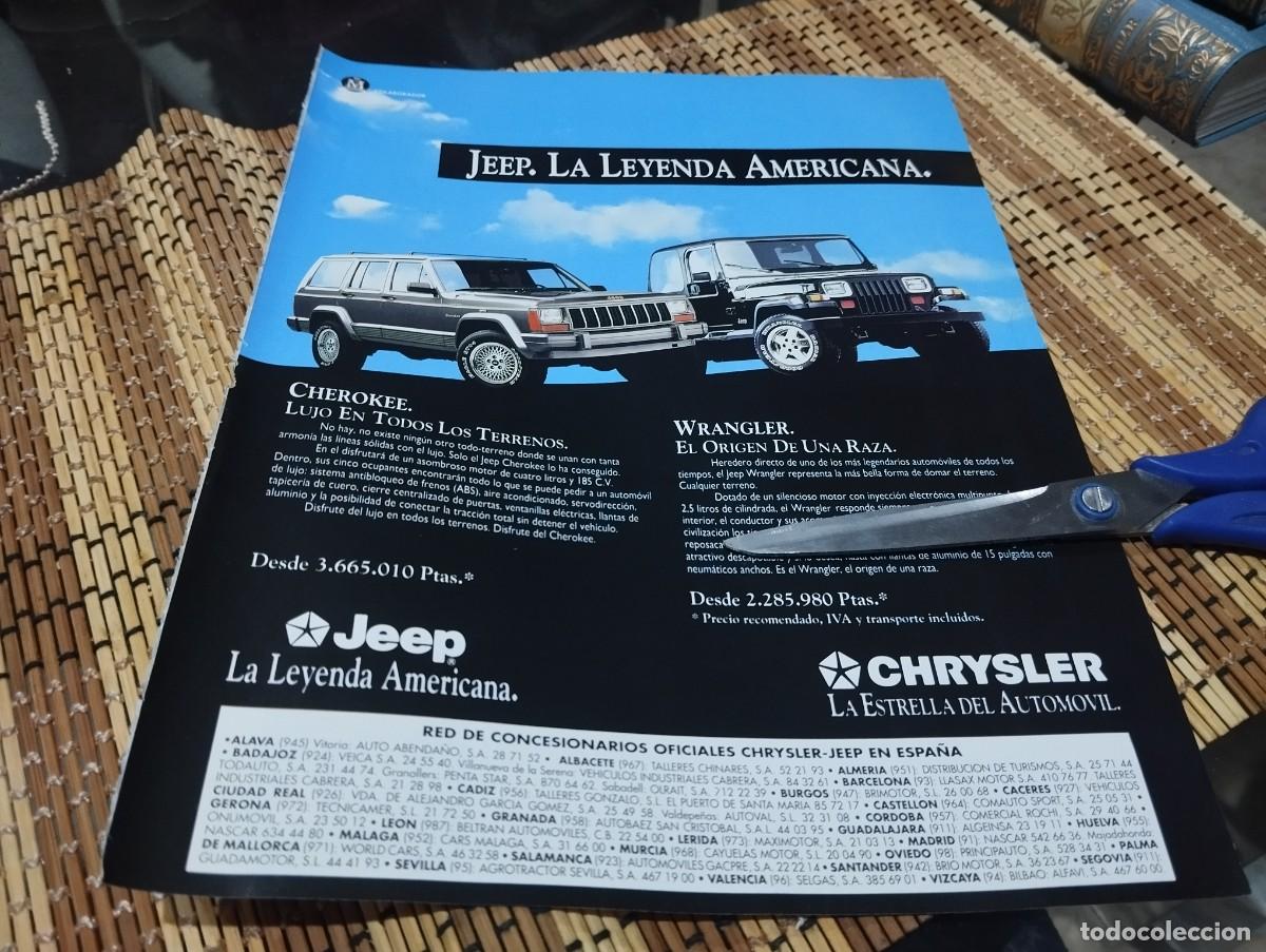 Coches y Motocicletas: CHEROKEE Y WRANGLER JEEP CHRYSLER ANUNCIO PUBLICIDAD REVISTA 1992