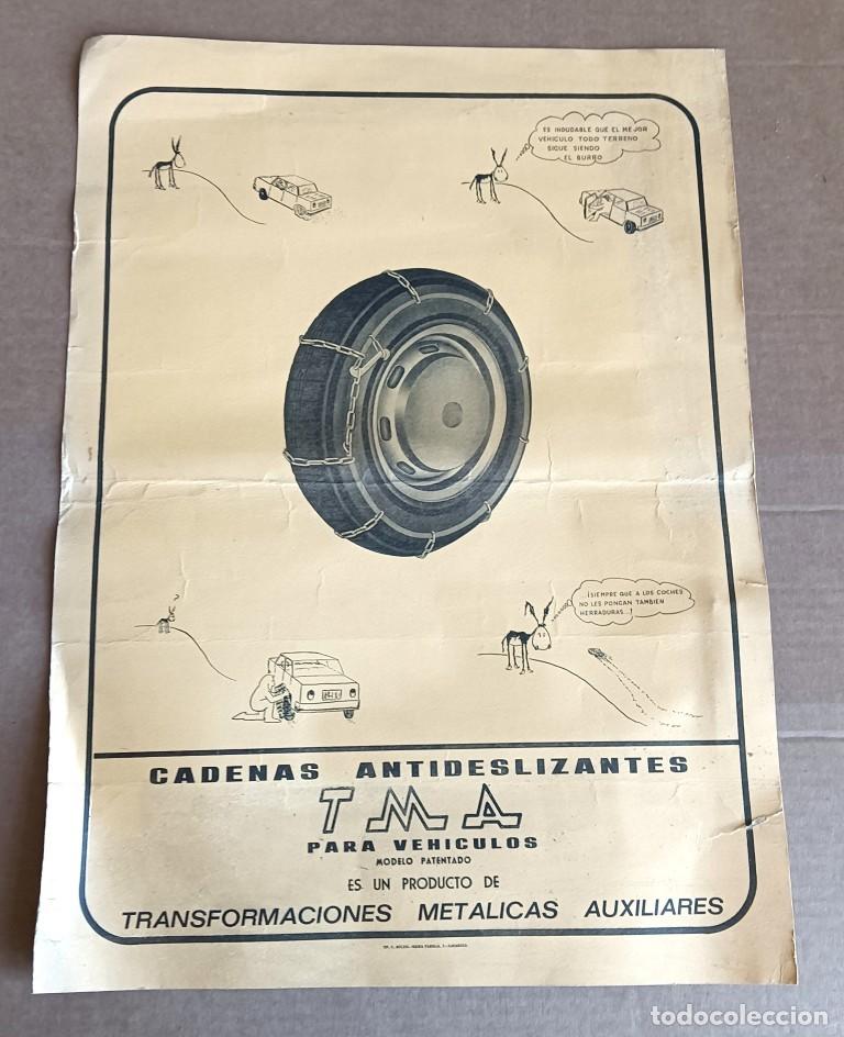 Coches y Motocicletas: Cartel CADENAS ANTIDESLIZANTES TMA - para veh&iacute;culos -Transformaciones met&aacute;licas auxiliares