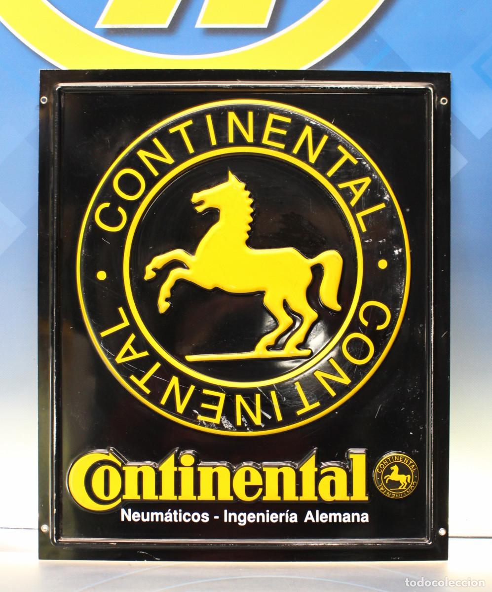 Coches y Motocicletas: Cartel vintage &ldquo;Continental. Neum&aacute;ticos. Ingenier&iacute;a Alemana&rdquo;.