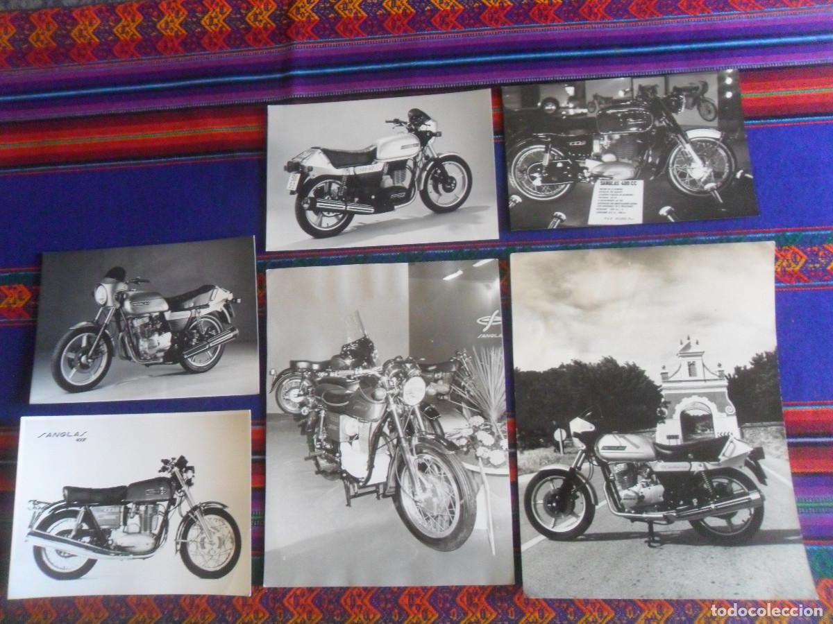 Coches y Motocicletas: LOTE 6 FOTO MOTO SANGLAS SAL&Oacute;N DEL AUTOM&Oacute;VIL 1966. CANTO MOTOCICLETAS Y P&Eacute;REZ DE ROZAS REPORTERO.