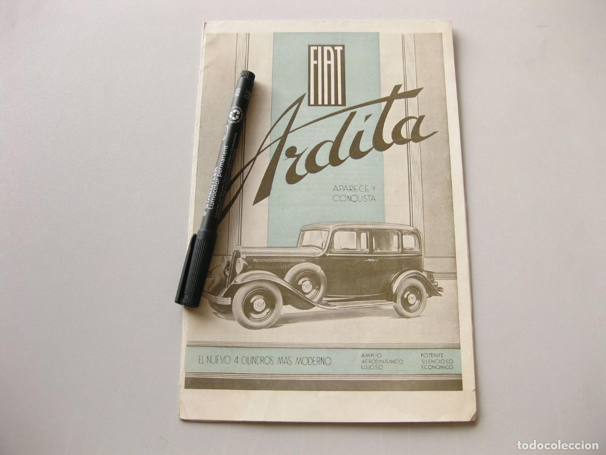 Coches y Motocicletas: Cat&aacute;logo publicitario de FIAT Ardita. 1933. En espa&ntilde;ol.