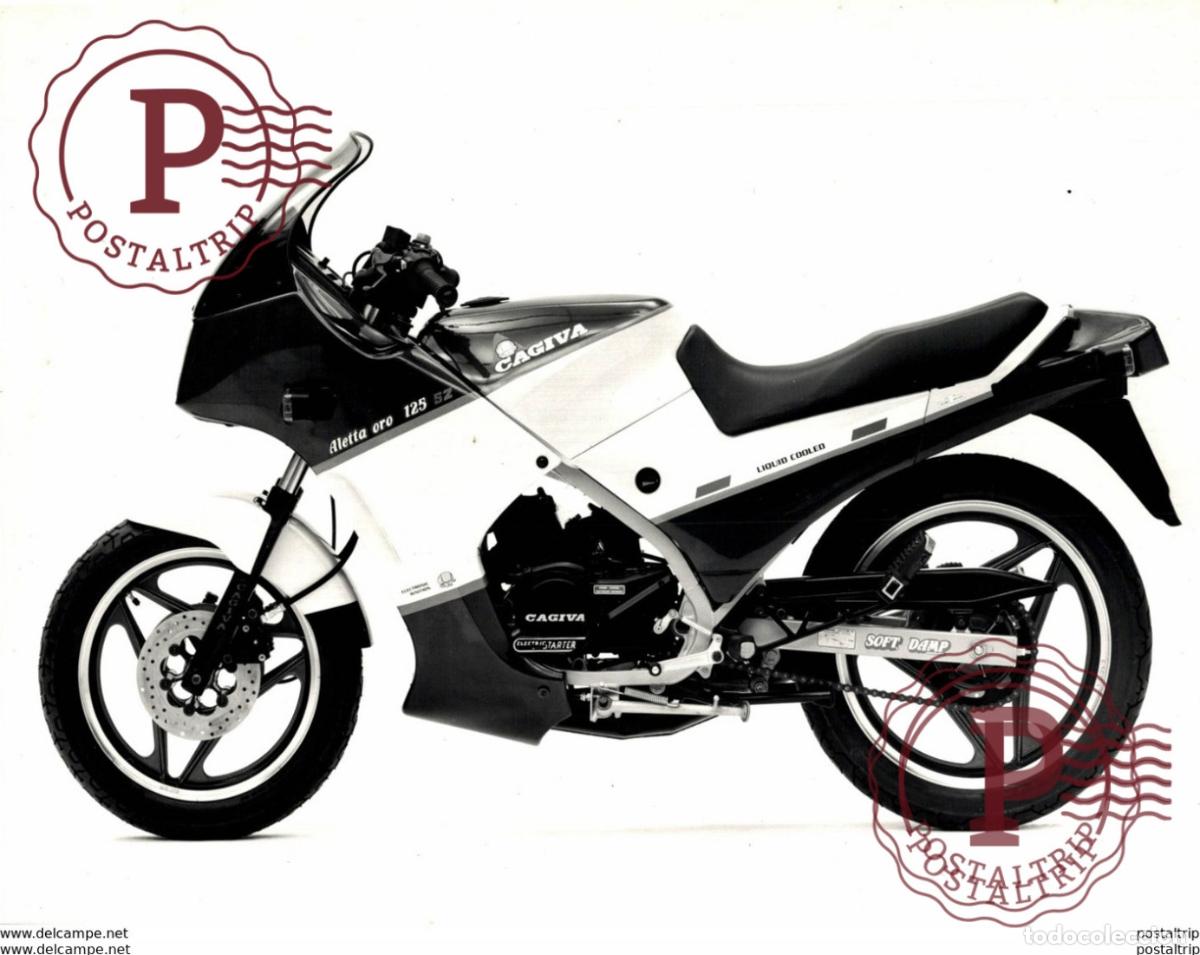 Voitures et Motocyclettes: Cagiva Aletta Oro 125 +-24cm x 18cm Moto MOTOCROSS MOTORCYCLE Douglas J Jackson archive of motorcyc