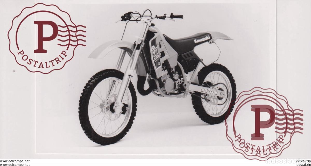 Carros e motociclos: Kawasaki KX125 +-13cm x 10cm Moto MOTOCROSS MOTORCYCLE Douglas J Jackson archive of motorcycles
