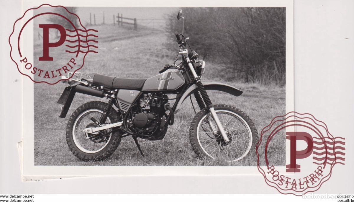 Carros e motociclos: Kawasaki KL250 +-16cm x 10cm Moto MOTOCROSS MOTORCYCLE Douglas J Jackson archive of motorcycles