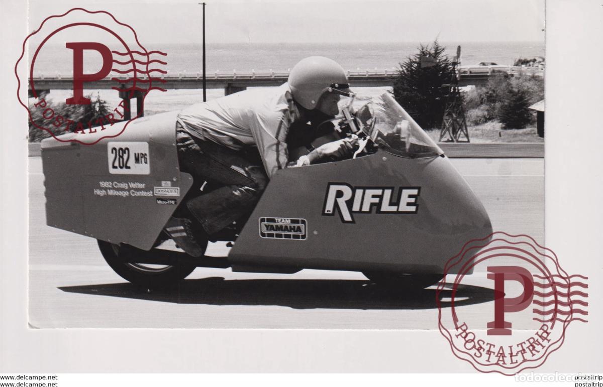 Coches y Motocicletas: Yamaha Team, Rifle +-18cm x 12cm Moto MOTOCROSS MOTORCYCLE Douglas J Jackson archive of motorcycle