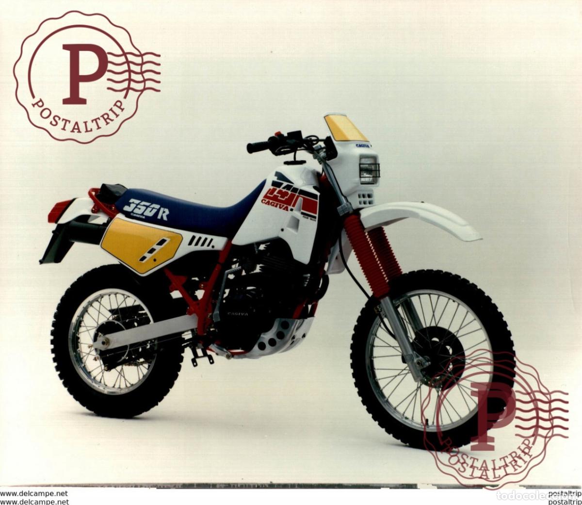 Carros e motociclos: Cagiva 350R +-25cm x 20cm Moto MOTOCROSS MOTORCYCLE Douglas J Jackson archive of motorcycles
