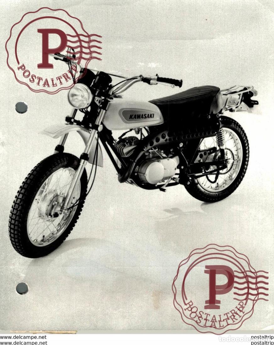 Carros e motociclos: Kawaski F6 125cc +-10cm x 14cm Perforada Moto MOTOCROSS MOTORCYCLE Douglas J Jackson archive of