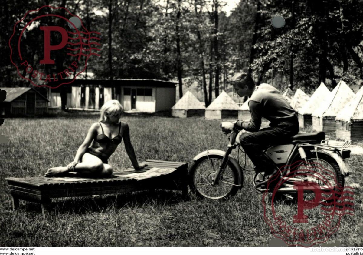Carros e motociclos: Jawa 90 Roadster +-14cm x 9cm Perforada Moto MOTOCROSS MOTORCYCLE Douglas J Jackson archive of m