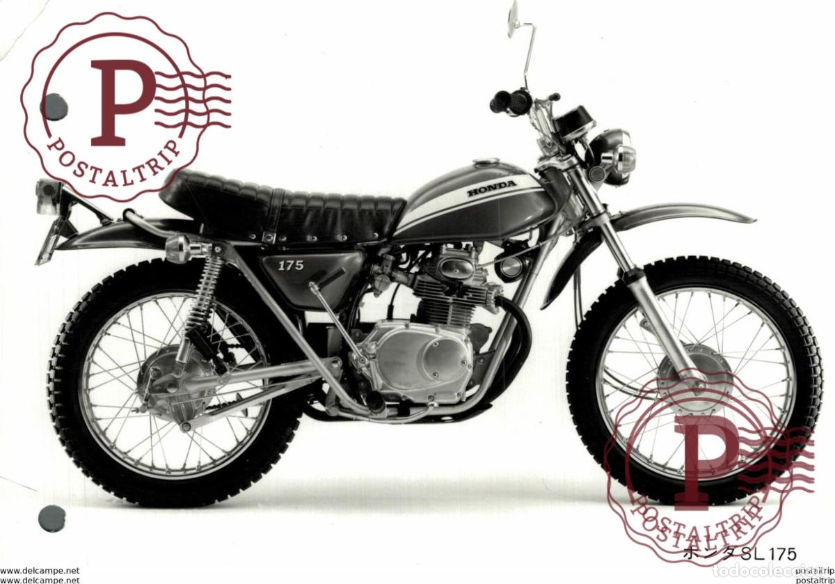 Coches y Motocicletas: Honda 175 +-15cm x 11cm Perforada Moto MOTOCROSS MOTORCYCLE Douglas J Jackson archive of motorcy