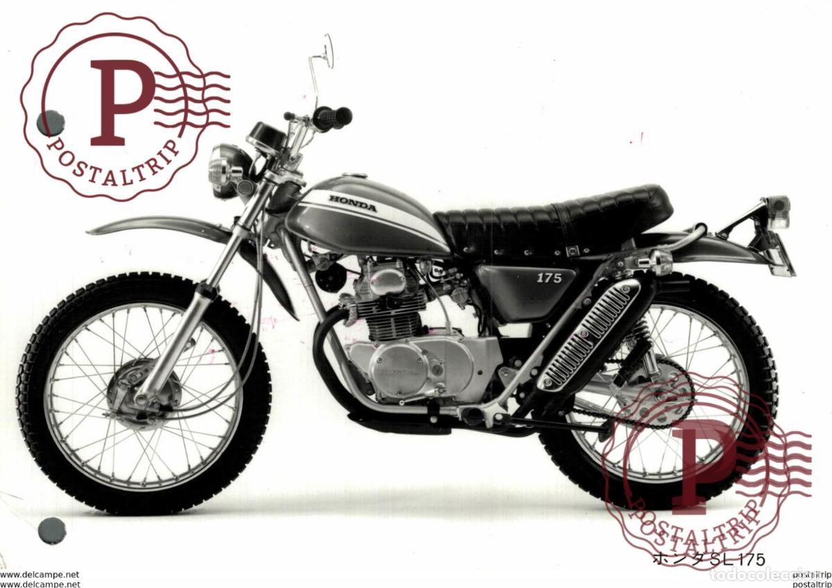 Coches y Motocicletas: Honda 175cc +-15cm x 11cm Perforada Moto MOTOCROSS MOTORCYCLE Douglas J Jackson archive of motor