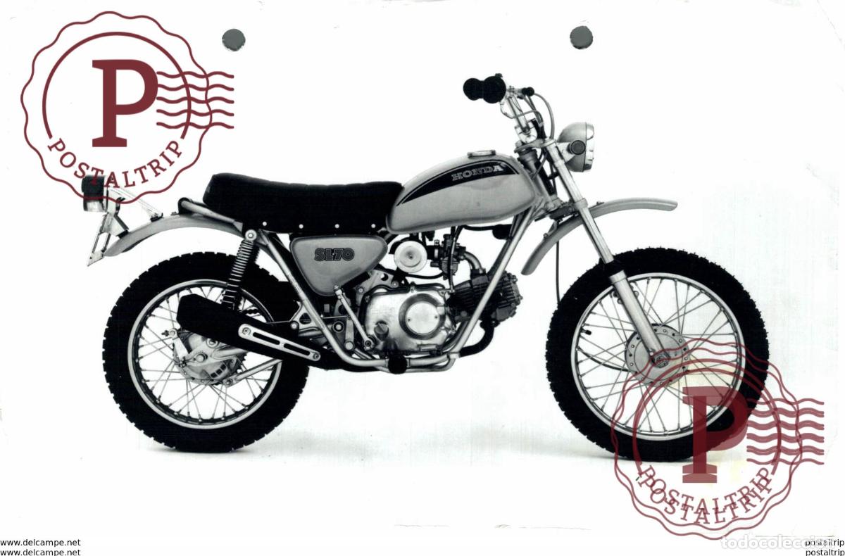 Coches y Motocicletas: Honda SL70 +-18cm x 12cm Perforada Moto MOTOCROSS MOTORCYCLE Douglas J Jackson archive of motor