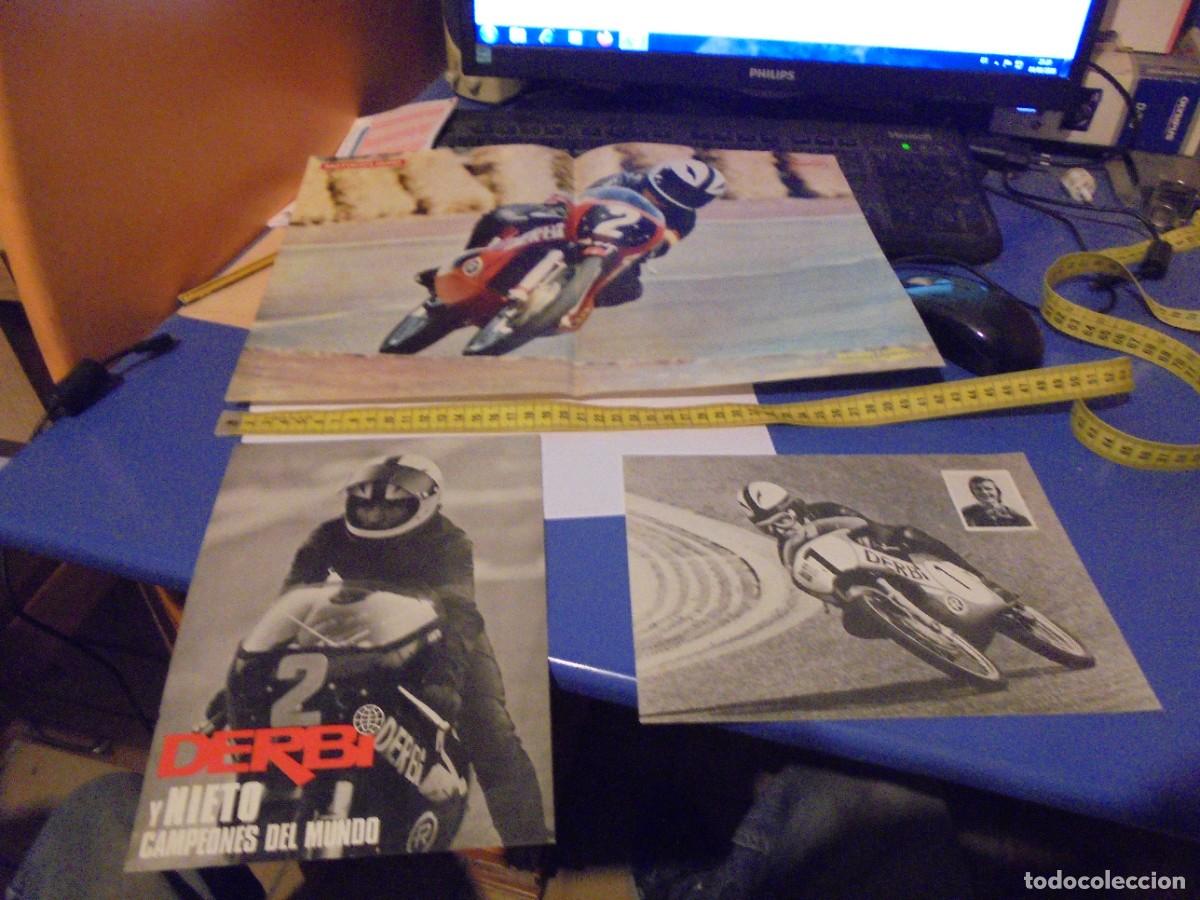 Coches y Motocicletas: poster y tipo fotografias Derbi y Angel Nieto en muy buen estado moto motociclismo