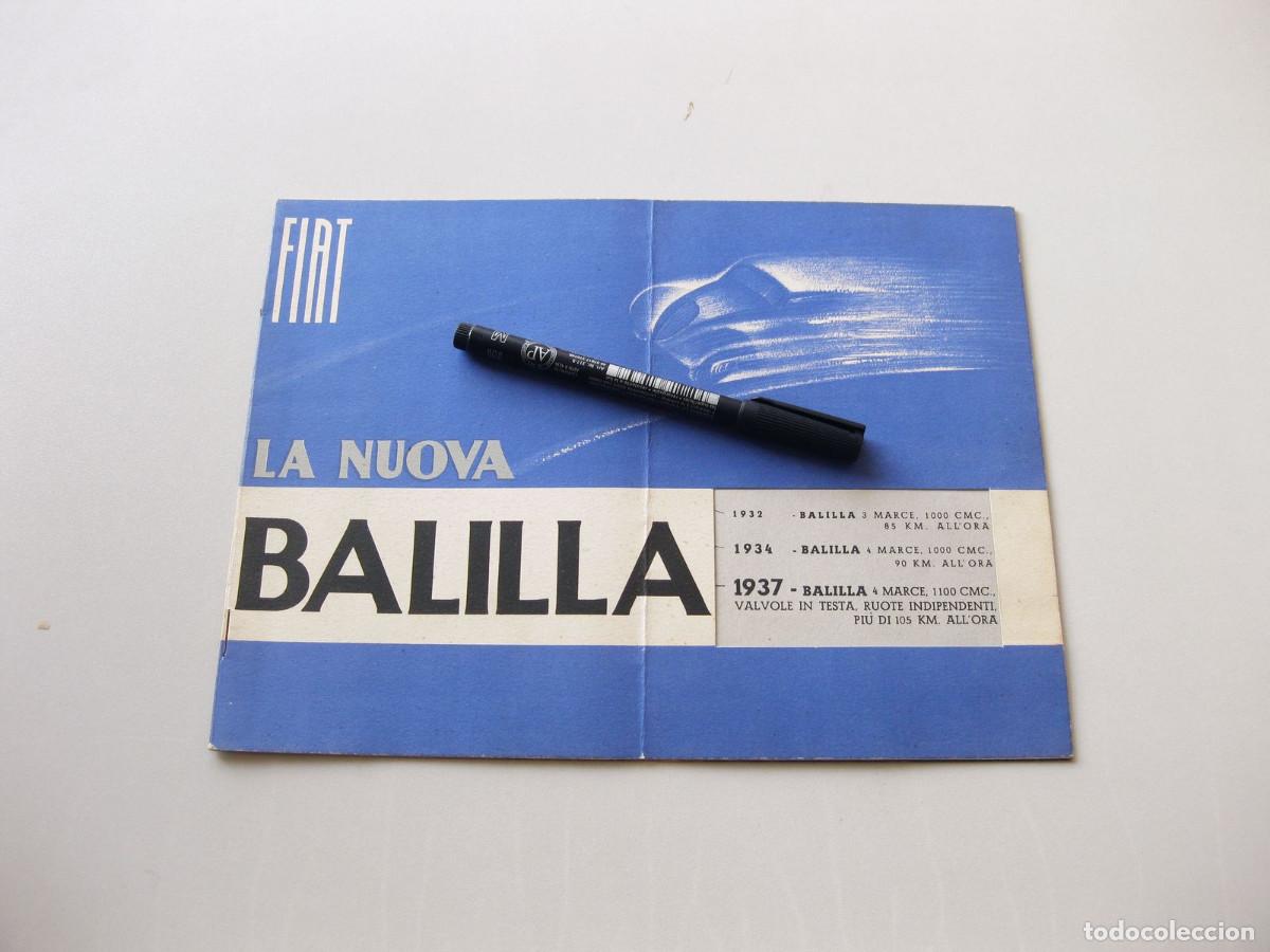 Coches y Motocicletas: Cat&aacute;logo FIAT La nueva Balilla. 1937. Ilustraciones a color. En Italiano.