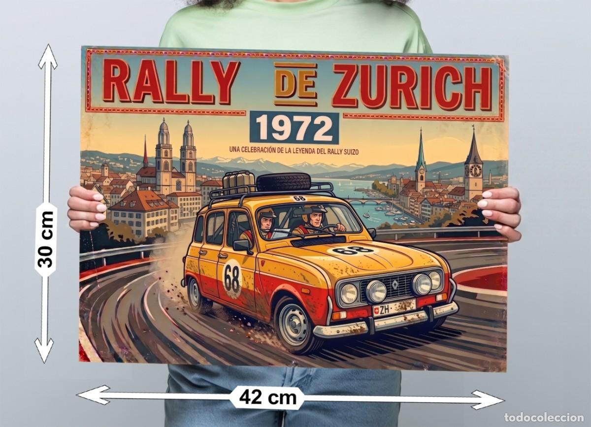 Voitures et Motocyclettes: Poster Renault 4L &rdquo;4 latas&rdquo; Rally - tama&ntilde;o Din A3 (42x30 cm)