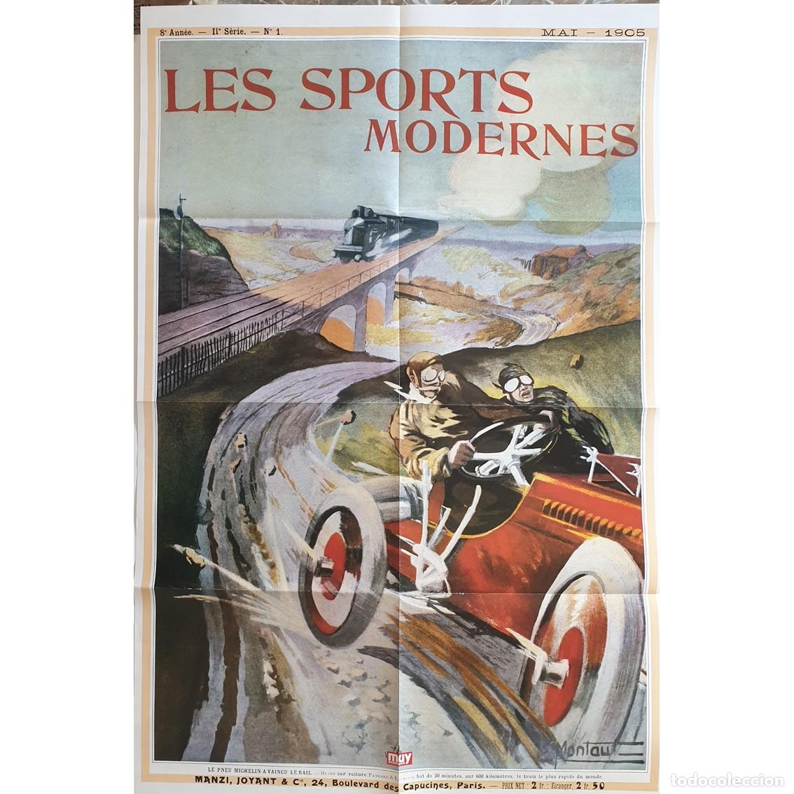 Coches y Motocicletas: POSTER Lamina LES SPORTS MODERNES 1905 / 100 A&Ntilde;OS DEL AUTOMOVIL Muy Interesante Coches Vintage
