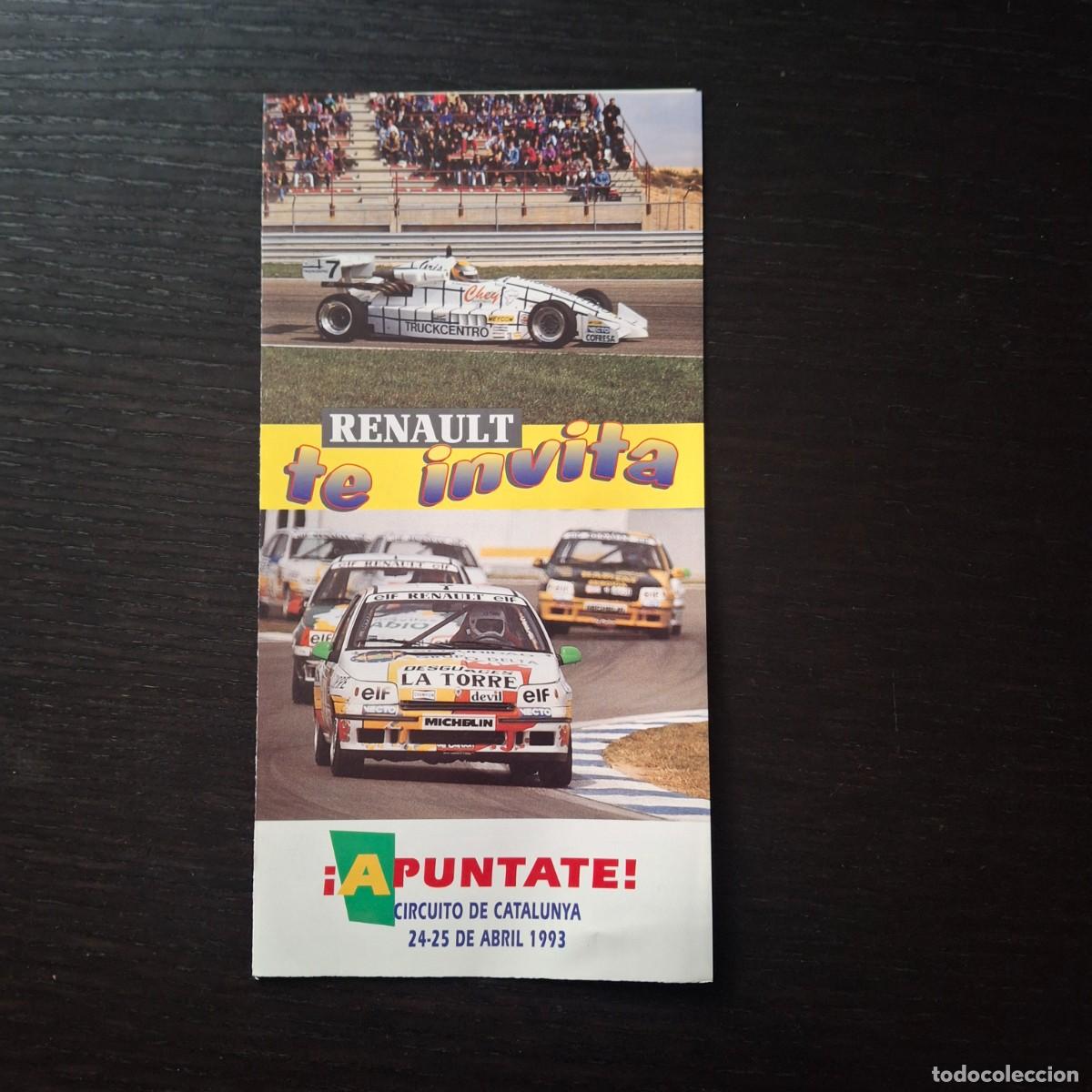 Coches y Motocicletas: COPA RENAULT CLIO FORMULA NACIONAL EUROCUP - FOLLETO INVITACION CONCURSO CIRCUITO CATALUNYA 1993