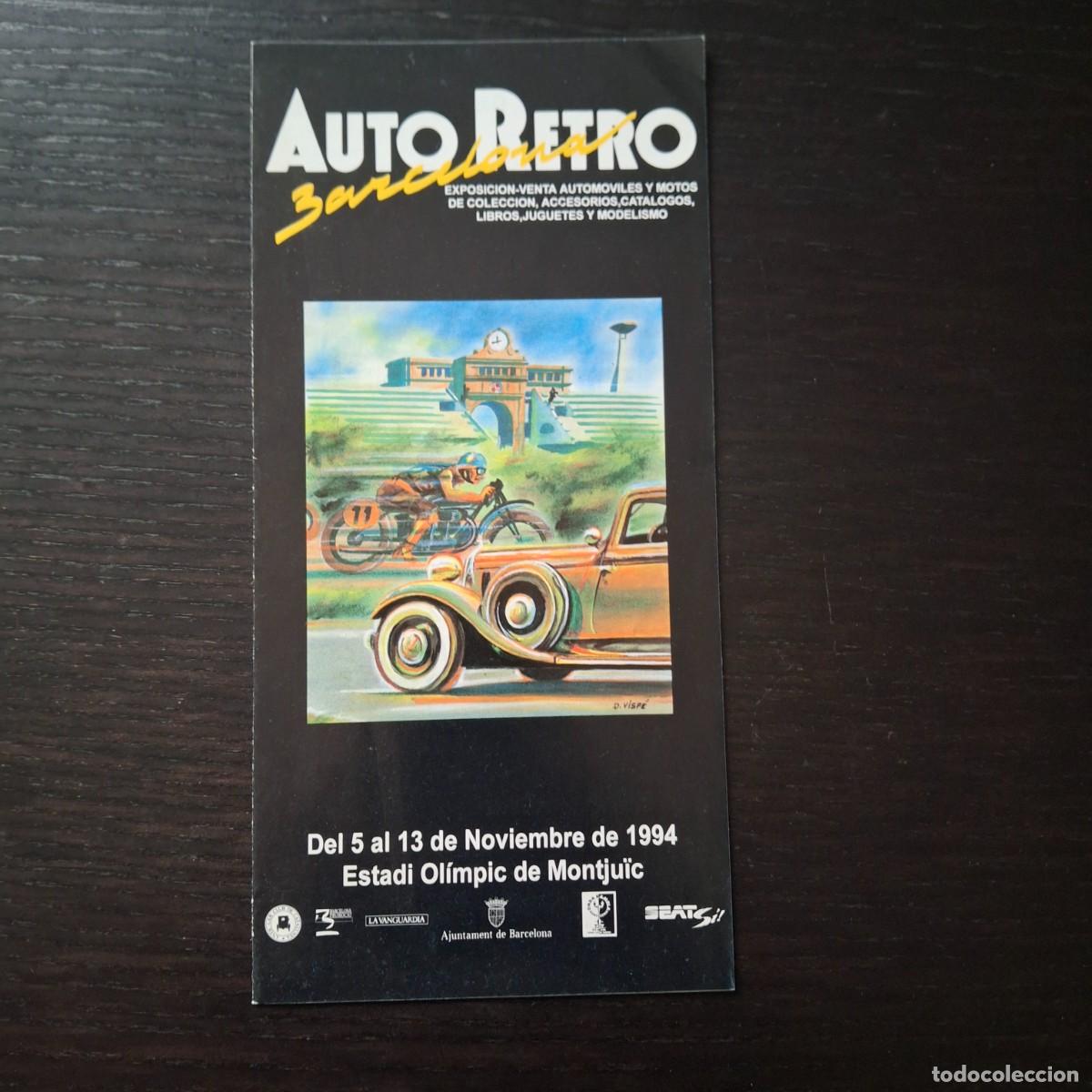 Coches y Motocicletas: AUTO RETRO BARCELONA 1994 ESTADI OLIMPIC MONTJUIC - FOLLETO TRIPTICO PROMOCIONAL FLYER
