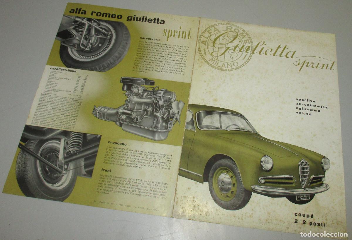 Coches y motocicletas: Cat&aacute;logo, publicidad, folleto publicitario, d&iacute;ptico ALFA ROMEO Giulietta Sprint coup&eacute; 2+2 posti 1955
