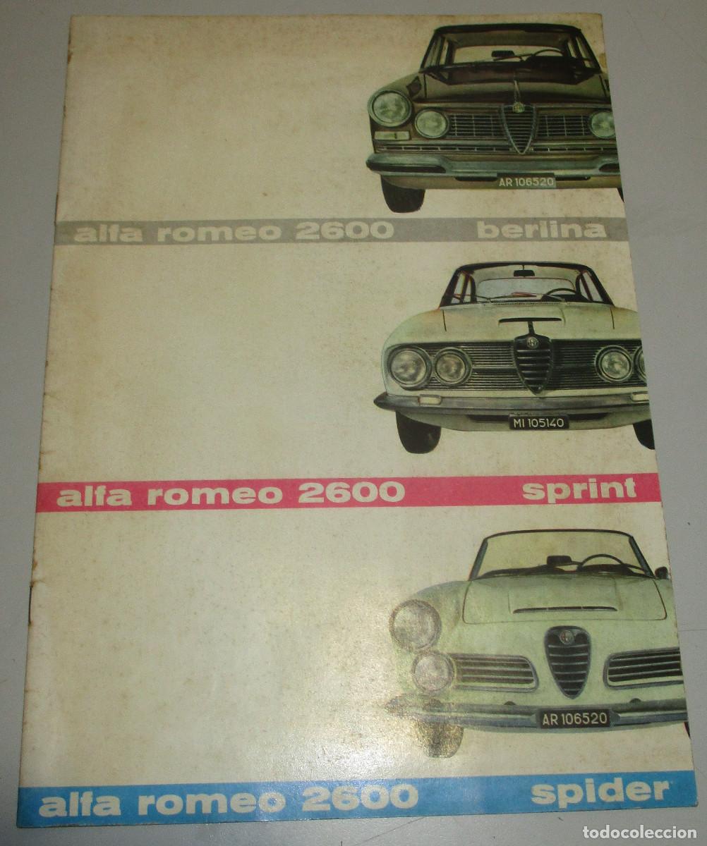 Coches y Motocicletas: Cat&aacute;logo, publicidad, folleto publicitario Alfa Romeo 2600 Berlina Sprint Spider, 1962