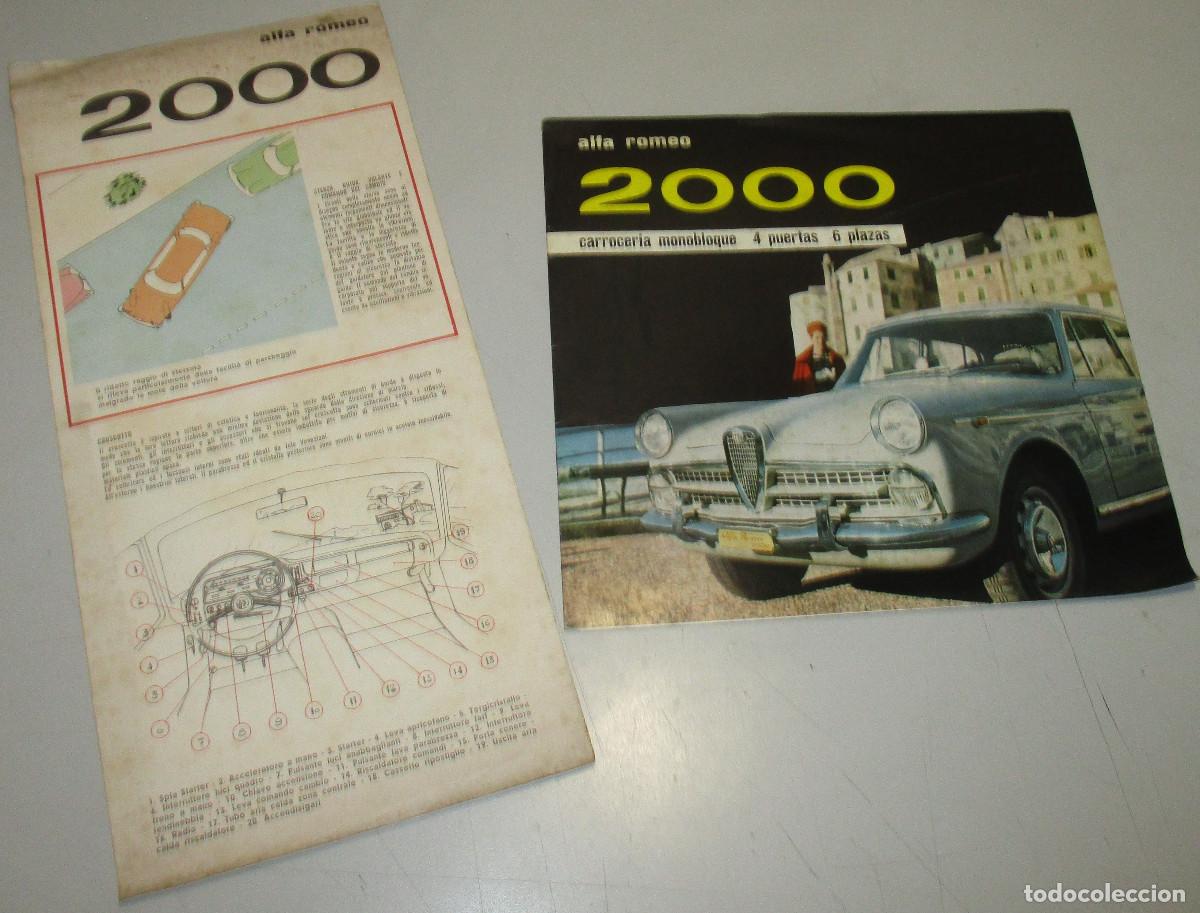 Coches y Motocicletas: Cat&aacute;logo, publicidad, folleto publicitario Alfa Romeo 2000, 1959 + d&iacute;ptico