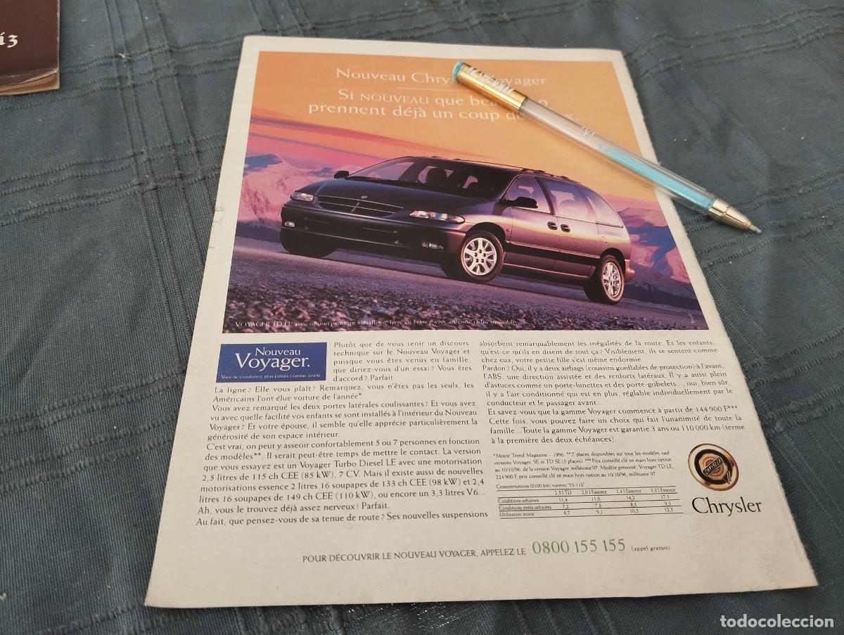 Coches y Motocicletas: COCHE CHRYSLER VOYAGER ANUNCIO PUBLICIDAD REVISTA EN ALEM&Aacute;N 1996 BONITO PARA ENMARCAR