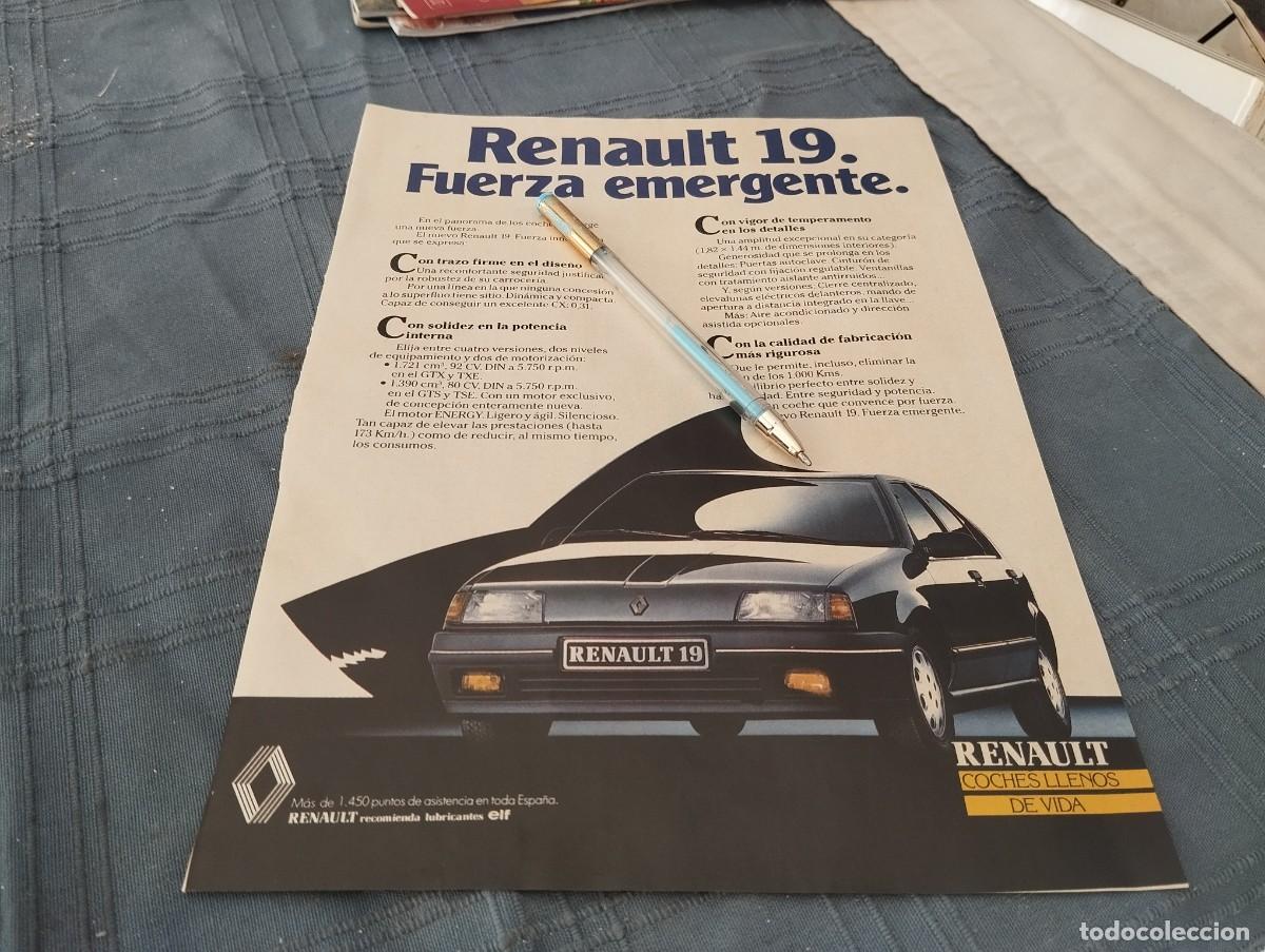 Coches y Motocicletas: COCHE RENAULT 19 ANUNCIO PUBLICIDAD REVISTA 1988 BONITO PARA ENMARCAR