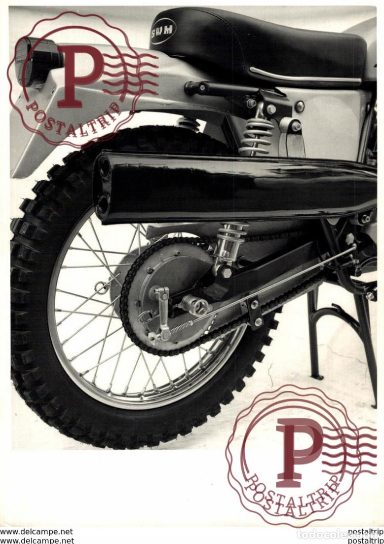 Voitures et Motocyclettes: S.W.M. 1972 six days +-12cm*18cm Moto MOTOCROSS MOTORCYCLE Douglas J Jackson archive of motorcycle