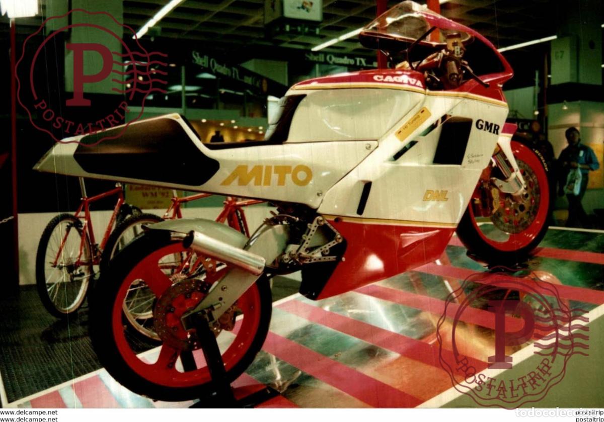 Carros e motociclos: CAGIVA MITO +-12,5cm x 18cm Moto MOTOCROSS MOTORCYCLE Douglas J Jackson archive of motorcycles