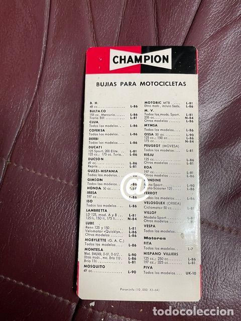 Coches y Motocicletas: TRIPTICO PUBLICITARIO BATERIA TUDOR BUJIA CHAMPION PARA MOTO A&Ntilde;O 1964