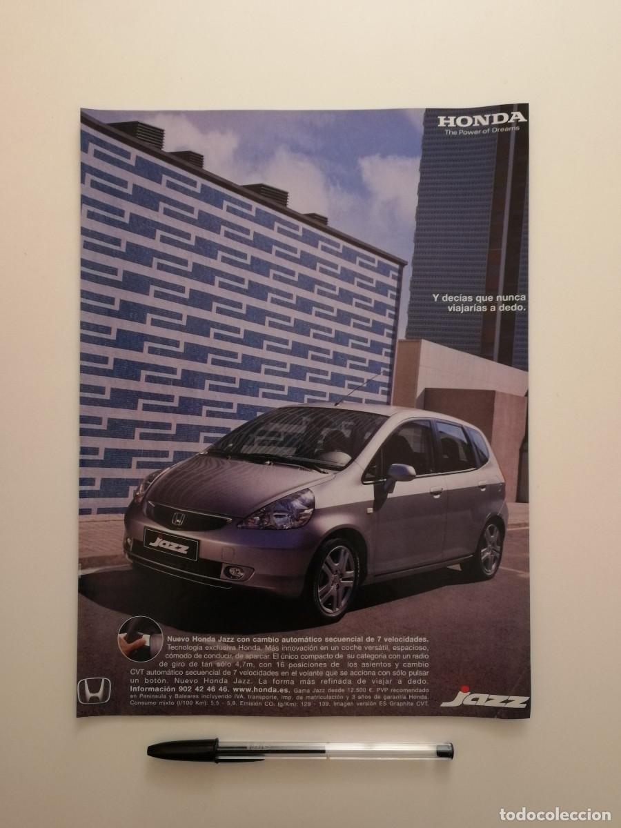 Coches y Motocicletas: ANTIGUO ANUNCIO ACARTONADO -A4- HONDA JAZZ COCHE - PUBLICIDAD LAMINA