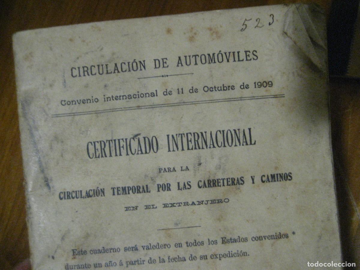 Coches y Motocicletas: Certificado Internacional . Circulacion de automoviles a&ntilde;o 1927 para coche SCAT