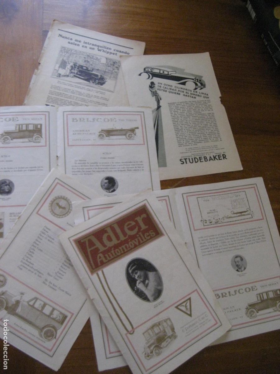 Coches y Motocicletas: publicidad automovil Briscoe Studebaker Wippet Adler 8 hoja revista pp s XX