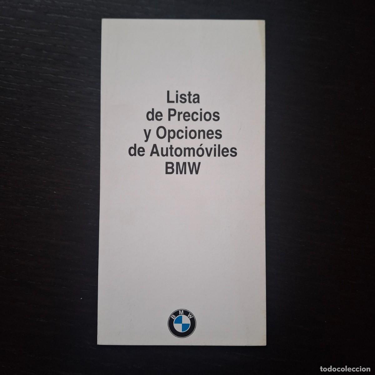 Coches y motocicletas: 1993 BMW - LISTA DE PRECIOS Y OPICONES DE AUTOMOVILES - FOLLETO TRIPTICO ESPA&Ntilde;OL