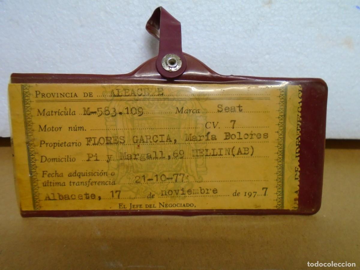 Coches y motocicletas: CEDULA DE IDENTIFICACI&Oacute;N FISCAL PARA AUTOMOVILES TURISMO.MARCA SEAT,PROPIETARIO DE HELLIN(AB)1977.