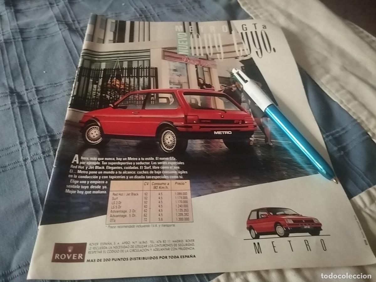 Coches y motocicletas: COCHE ROVER METRO ANUNCIO PUBLICIDAD REVISTA 1989 BONITO PARA ENMARCAR